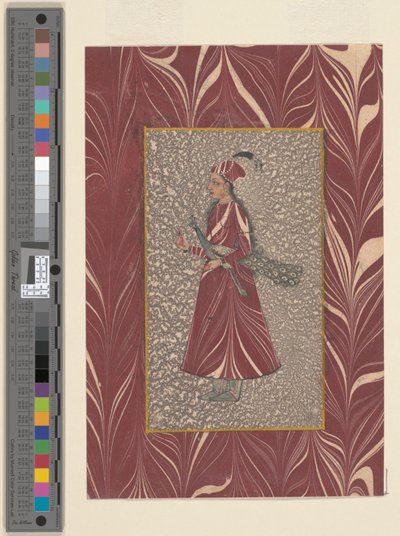 携带孔雀的女士，Bijapur，c.1660 作者 印度学校