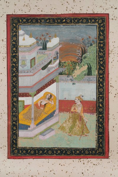 Lalit Ragnini，1790（纸上水粉，金色点缀） 作者 印度学校