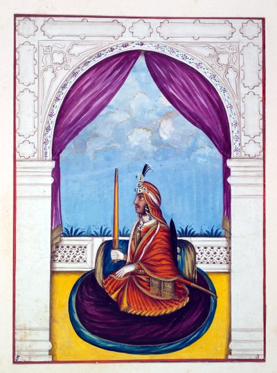 Maharajah Nao Nihal Singh，来自旁遮普王国，统治者和酋长，第一卷，由一位身份不明的印度艺术家进行的27次水彩研究，1840年（纸上写着） 作者 印度学校