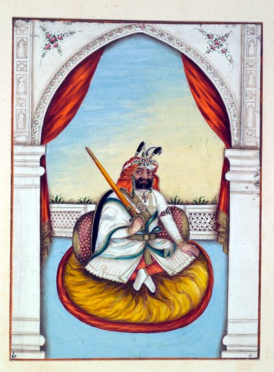 Marharajah Sher Singh，来自旁遮普王国，统治者和酋长，第一卷，由一位身份不明的印度艺术家进行的27次水彩研究，第1840页（纸上写着） 作者 印度学校