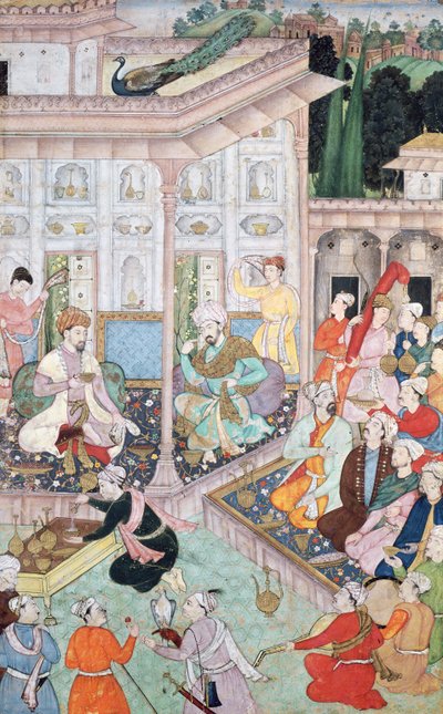 巴布尔和Bedi Az Zaman Mirza之间的会面，16-17世纪 作者 印度学校