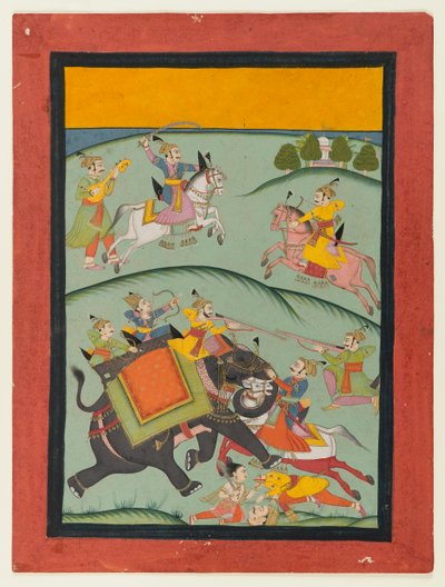 Nata Ragini，分散于Ragamala系列的页面，1800年后（不透明的wc和黄金在纸上） 作者 印度学校