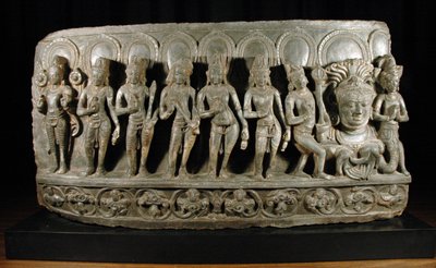 Navagraha，c.950-1000（石头）（细节874861） 作者 印度学校