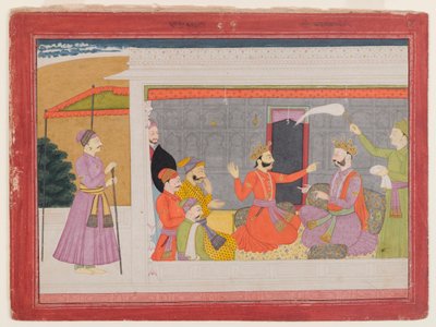 来自Rukmini Haran系列的页面，c.1780-1800（纸上不透明的wc） 作者 印度学校