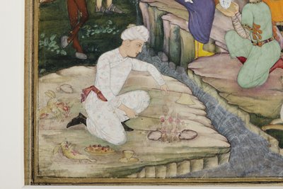 在捕猎过程中野餐，细节，c.1615（纸上不透明的wc） 作者 印度学校