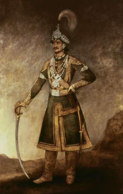 Jung Bahadur Koowar Ranajee的肖像（1816-77） 作者 印度学校