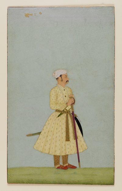 Bundi的Rao Chattar Sal的肖像，c.1675（不透明的wc＆黄金在纸上） 作者 印度学校