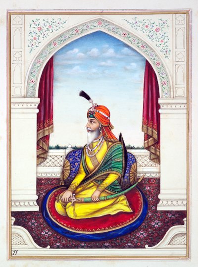 来自旁遮普王国的Rajah Chattar Singh，其统治者和酋长，第一卷，由一位身份不明的印度艺术家进行的27次水彩研究，第1840页（纸上写着） 作者 印度学校