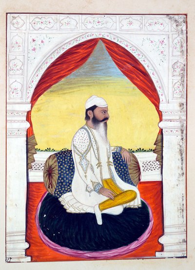 Rajah Sahib Dyal，来自旁遮普王国，其统治者和酋长，第一卷，由一位身份不明的印度艺术家进行的27次水彩研究，第1840页（纸上写着） 作者 印度学校