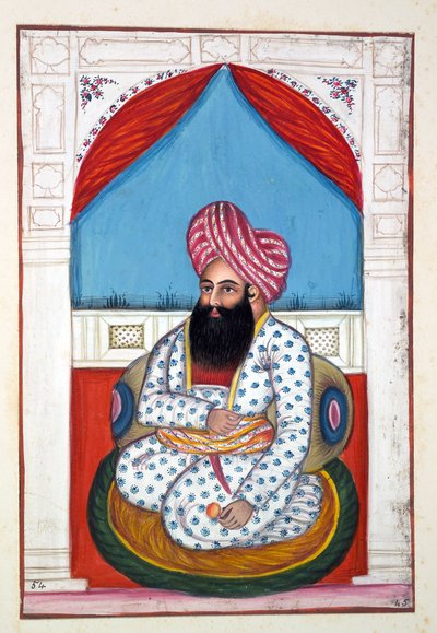 Shah Ayub Shah Padishah，来自旁遮普王国，统治者和酋长，第二卷，由一位身份不明的印度艺术家进行的30次水彩研究，第1840页（纸上写着） 作者 印度学校