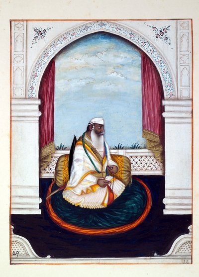 Sirdar Atr Singh，来自旁遮普王国，其统治者和酋长，第二卷，由一位身份不明的印度艺术家进行的30项水彩研究，第1840期（纸上写着） 作者 印度学校