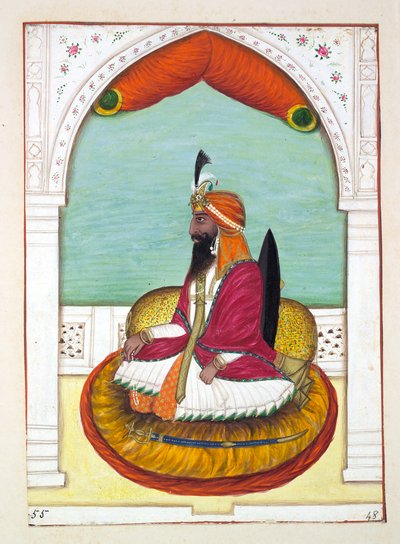 Sirdar Fatteh Khan（爱荷华州），来自旁遮普王国，其统治者和酋长，第二卷，由一位身份不明的印度艺术家进行的30次水彩研究，第1840页（纸上写着） 作者 印度学校