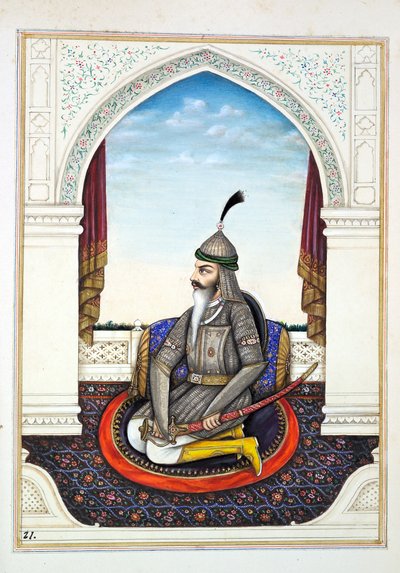 来自旁遮普王国的Sirdar Harri Singh，其统治者和酋长，第一卷，由一位身份不明的印度艺术家进行的27项水彩研究，1840年（纸上写着） 作者 印度学校
