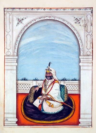Sirdar Lehna Singh（Majithia），来自旁遮普王国，其统治者和酋长，第二卷，由一位身份不明的印度艺术家进行的30次水彩研究，1840年（纸上写着） 作者 印度学校