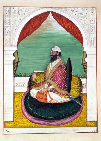 Sirdar Mangal Singh，来自旁遮普王国，其统治者和酋长，第一卷，由一位身份不明的印度艺术家进行的27次水彩研究，第1840页（纸上写着） 作者 印度学校