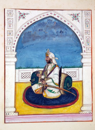 来自旁遮普王国的Sirdar Shamshir Singh，其统治者和酋长，第一卷，由一位身份不明的印度艺术家进行的27次水彩研究，1840年（纸上写着） 作者 印度学校