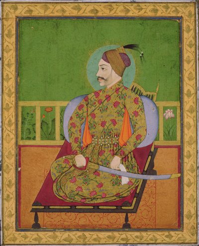 戈尔康达的Sultan Abdullah Qutubshah（reg.1626-72）1660年，莫卧儿德坎（纸上有金银的水粉） 作者 印度学校