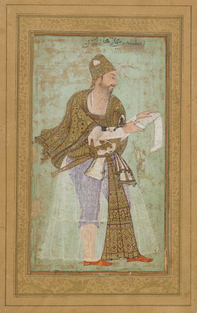 Bijapur的Sultan Ali Adilshah I，绘画的专辑对开，1590年 作者 印度学校