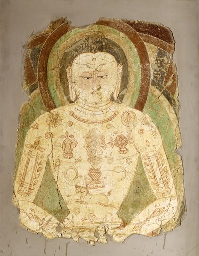 Vairochana佛，来自Balawaste，7至8世纪（壁画） 作者 印度学校