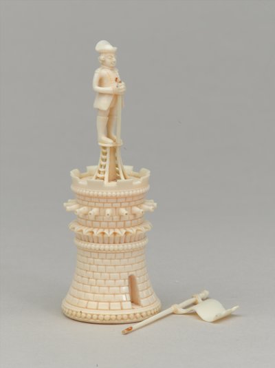 白鸦，棋子，印度，约1820年 作者 印度学校