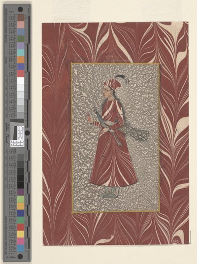手持孔雀的女人，比贾普尔，约1660年（纸上水墨画 作者 印度学校