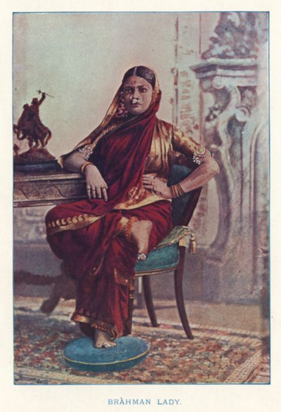 Indian Natives: Brahman Lady (coloured photo) 作者 印度摄影师