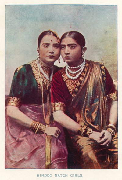 印度原住民：Hindoo Natch Girls（彩色照片） 作者 印度摄影师