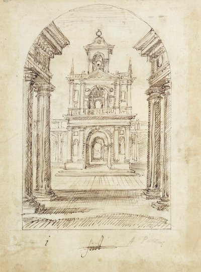 A palace (pen & ink on paper) 作者 伊尼戈·琼斯（Inigo Jones）