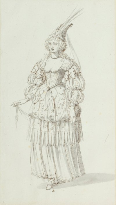 Chloris：Henrietta Maria 的替代草图，约 1631 年（纸上笔墨） 作者 伊尼戈·琼斯（Inigo Jones）