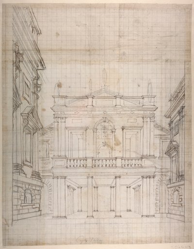 丘比特宫，约 1619-23 年（纸本笔墨） 作者 伊尼戈·琼斯（Inigo Jones）