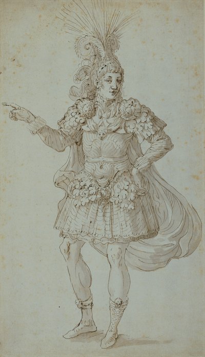 假面人的服装（纸本笔墨） 作者 伊尼戈·琼斯（Inigo Jones）