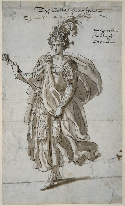 Tomyris女王的Massagetai，约1609年（纸上笔墨）。 作者 伊尼戈·琼斯（Inigo Jones）