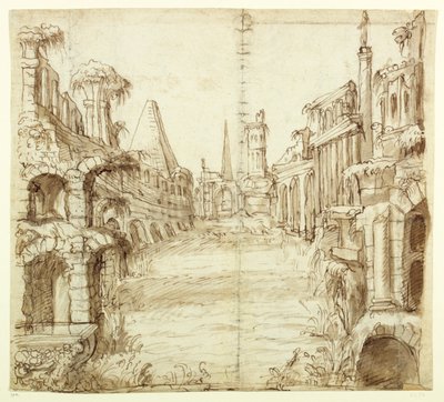 The Fallen House of Chivalry，约 1610 年（纸本笔墨） 作者 伊尼戈·琼斯（Inigo Jones）