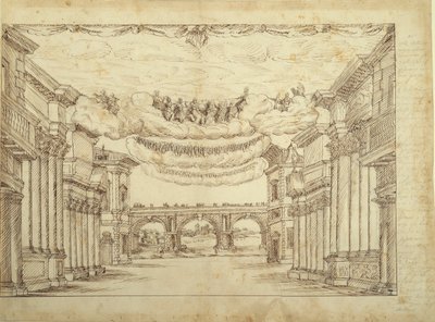 大城市的郊区》，约1639年（纸上笔墨）。 作者 伊尼戈·琼斯（Inigo Jones）