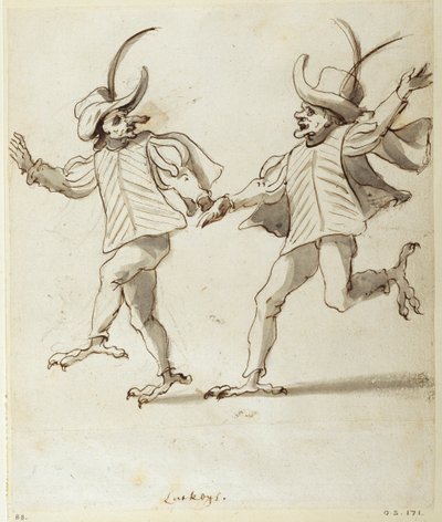两个莱克人（纸上钢笔和墨水 作者 伊尼戈·琼斯（Inigo Jones）