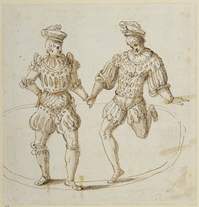 威尔士舞者（纸上钢笔和墨水）。 作者 伊尼戈·琼斯（Inigo Jones）