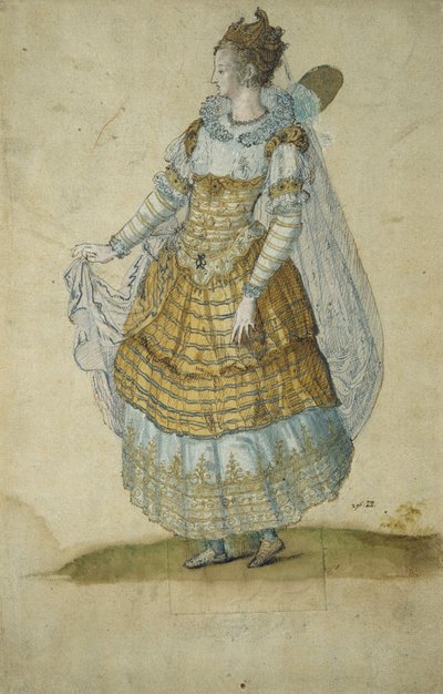 有翼的化妆师（纸上水彩画 作者 伊尼戈·琼斯（Inigo Jones）