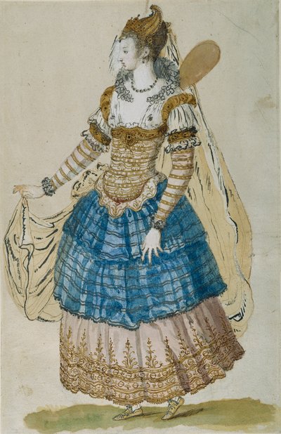 有翼的化妆师（纸上水彩画 作者 伊尼戈·琼斯（Inigo Jones）