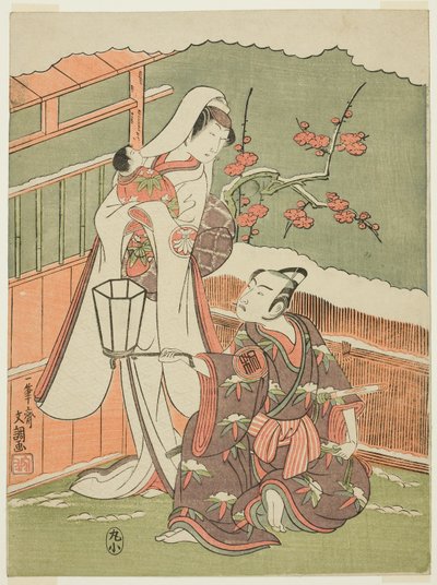 演员二代岚三五郎饰演源赖朝，二代濑川菊之城饰演《伊豆棉絮守护姻菊》（《妙藤菊伊豆之木泽瓦》）中的雪女。 作者 一物斋文长