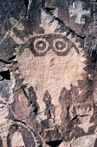 新墨西哥州的 Anasazi 岩石雕刻（岩画）。 作者 艾拉·布洛克