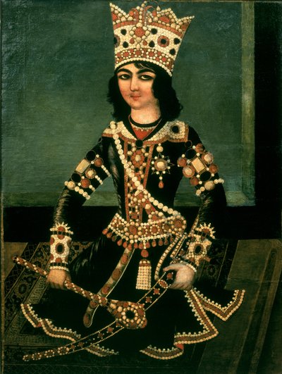 Abbas-Minza（1783-1833）的肖像，波斯王子，Shah Fath Ali的儿子（1797-1834在位） 作者 Iranian School