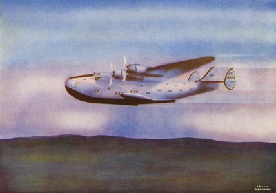 波音 314，扬基快船（彩色石版画） 作者 欧文·霍尔科姆