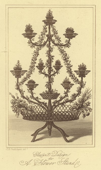 Elegant Design for a Flower Stand (engraving) 作者 以撒（后）克鲁克申克