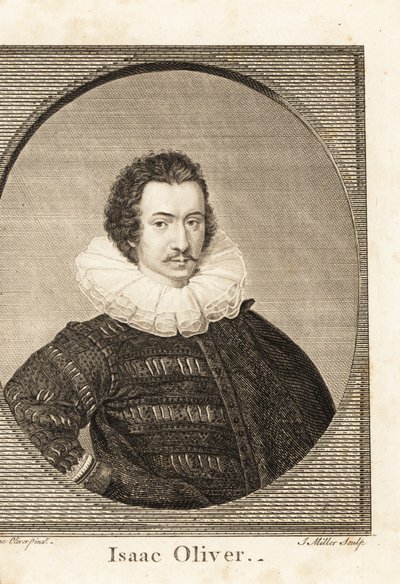 Isaac Oliver 或 Isaac Olivier 的肖像，法国出生的英国肖像微型画家，大约 1565-1617 年 作者 以撒（之后）奥利弗