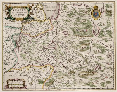 西部俄罗斯地图 来自：Partes Septentrionalis et Orientalis, 1664年 作者 艾萨克·亚伯拉罕斯。马萨