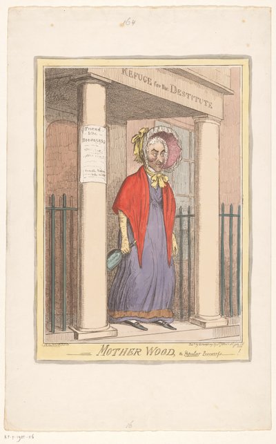 Spotprent op Sir Matthew Wood，1820 年
伍德母亲，受欢迎的老鸨--！(物体上的标题） 作者 乔治·汉弗莱
