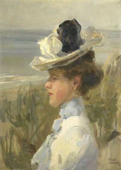 凝视大海的年轻女子 一个年轻女子眺望大海 作者 Isaac Israels