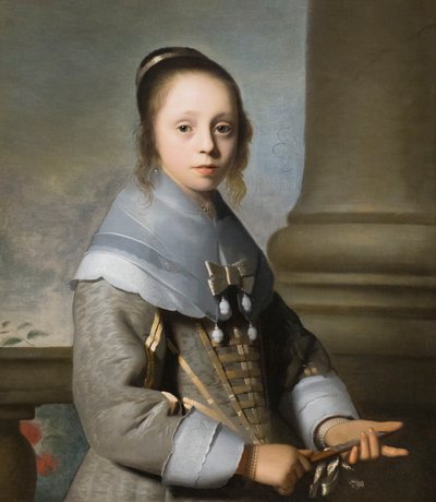 女孩肖像，约 1650 年（布面油画） 作者 艾萨克·卢蒂休斯（Isaac Luttichuys）