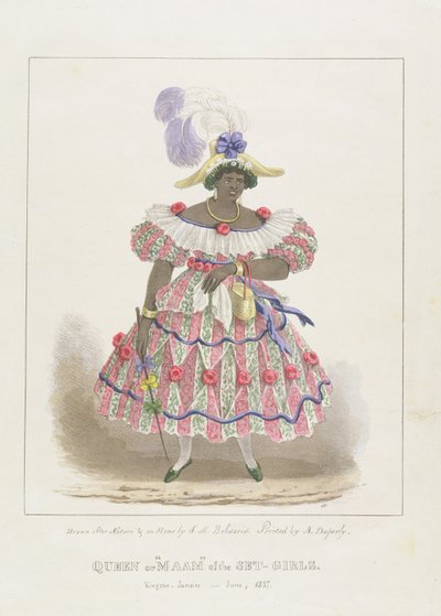 Set-Girls的女王或&39;妈妈&39;，来自&39;人物素描......&39;的盘子1，1838年（彩色光刻） 作者 艾萨克·门德斯·贝利萨里奥