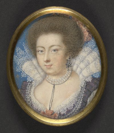 波西米亚女王伊丽莎白，约1615年 作者 艾萨克·奥利弗（Isaac Oliver）